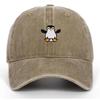Vyšívaná tučňáčí baseballová čepice - Unisex Retro měkký kšilt Sluneční klobouk