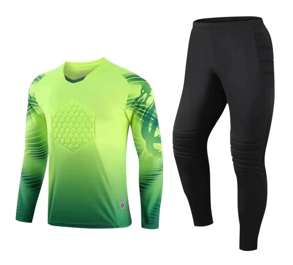 Adult Goalkeeper Long-Sleeve Jersey and Pants with Number Printing for Football Matches