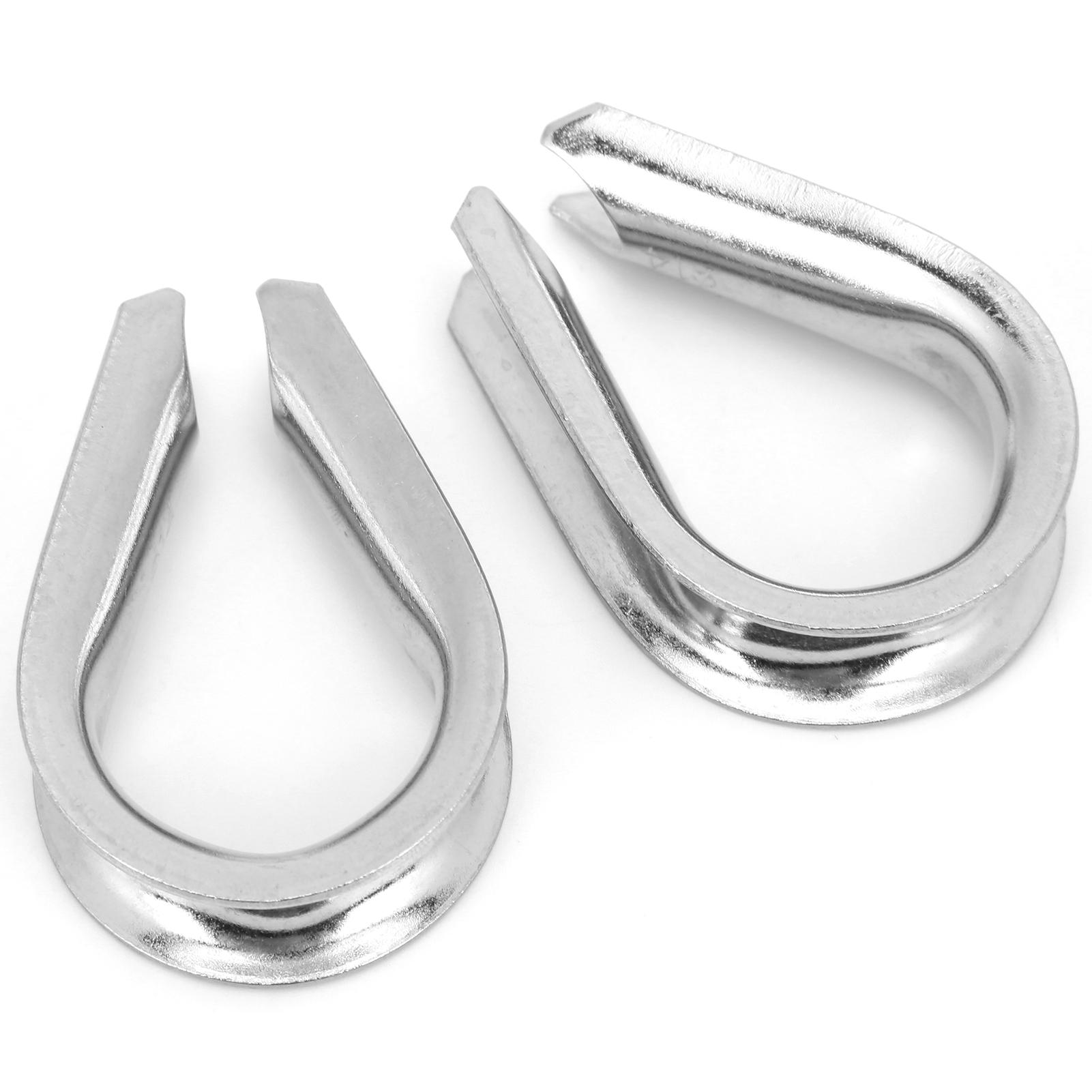 

14MM Stainless Steel Marine Wire Rope Clamps Cable Protective Ring Thimbles Clamps