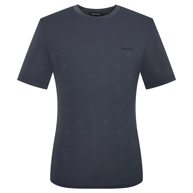 Baoxiniao Men's Round Neck Jacquard Short Sleeve T-Shirt