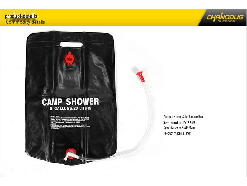 20L Portable Solar Shower Bag for Outdoor Use