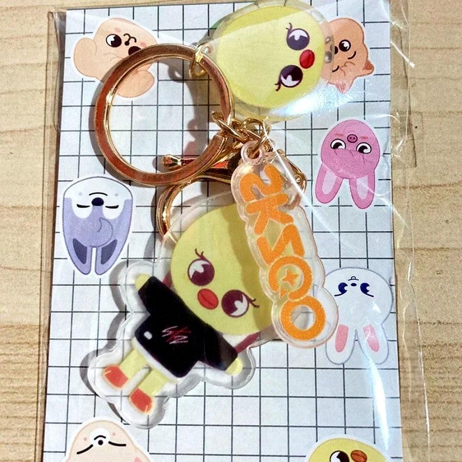 Skzoo Kpop Sk Figures Stray Cartoon Double Sided Printing Transparent Acrylic Keychain Jewelry Fan Collection Gift Z Carry Mini Lightweight Portable