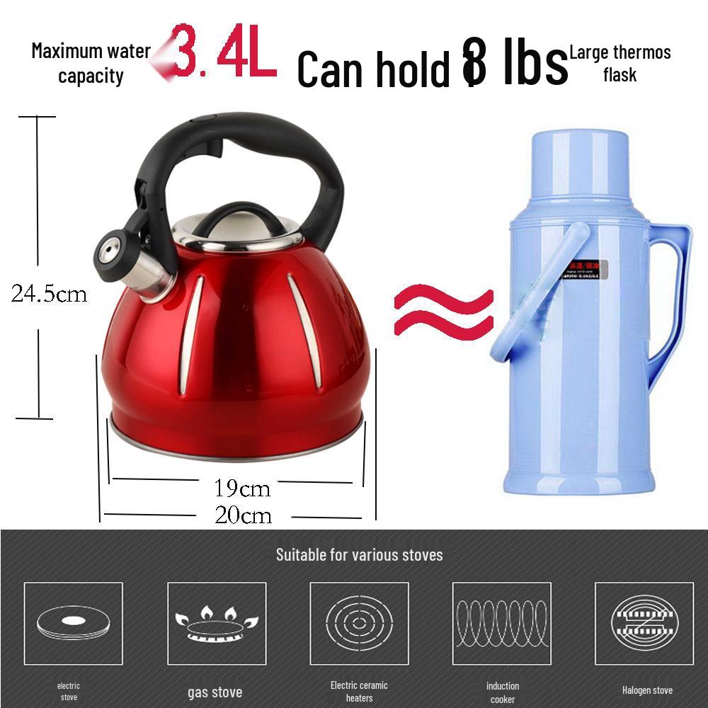 3L Pumpkin Pattern Stainless Steel Whistling Kettle for Household Stoves and Induction Cookers