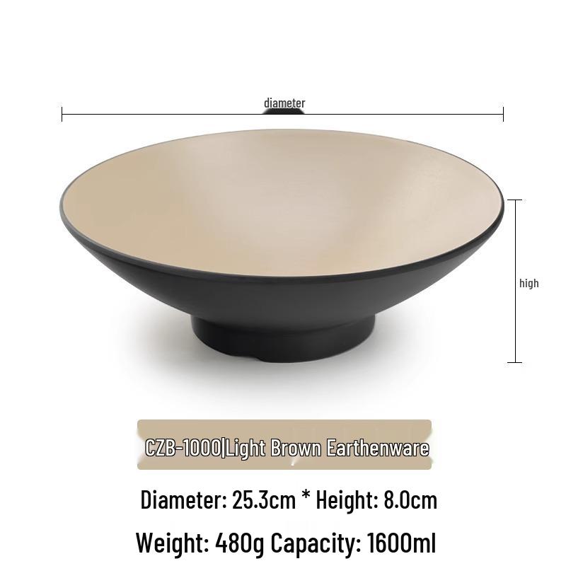 Large Frosted Melamine Ramen Bowl - Japanese-Style Restaurant Noodle Bowl for Mala Tang, Luosifen, Soup, and Rice Noodles