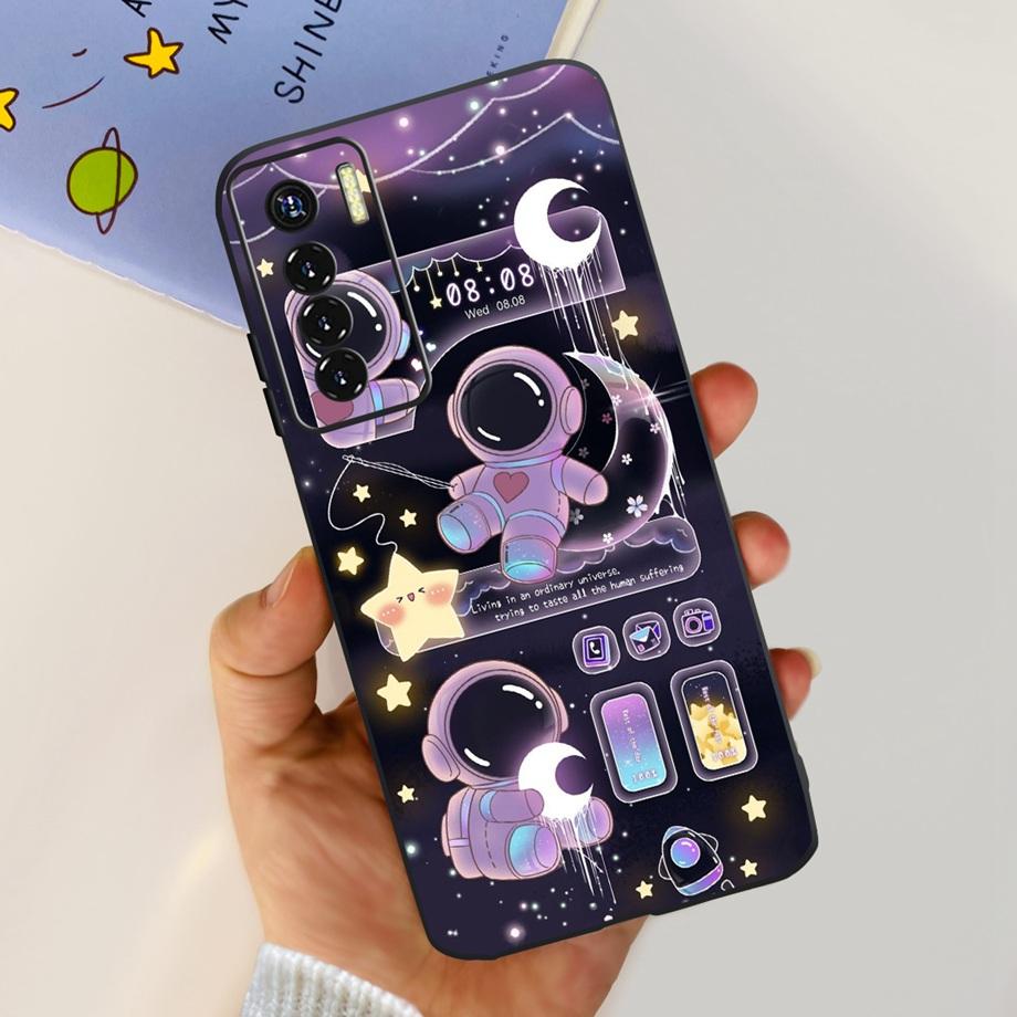 For Tecno Camon 17 Pro / Camon17 CG6 CG8 Case Cute Cartoon Dragon Astronaut Pattern Luxury Soft Silicon Phone Bumper Back Cover