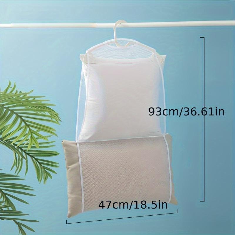 2pcs Pillow Clothes Clothes Drying Bag Hanging Drying Bag Outdoor Windproof Pillow Household Balcony Rack Pillow Drying Net
