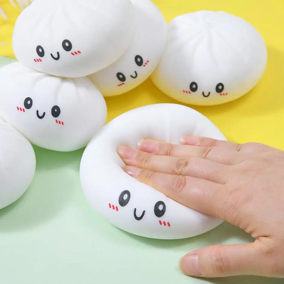 12Pcs Colorful Dumpling Squishes Stress Balls Slow Rising Cute Steamed Bun Squeeze Toy Anxiety Relief For Kids Adults