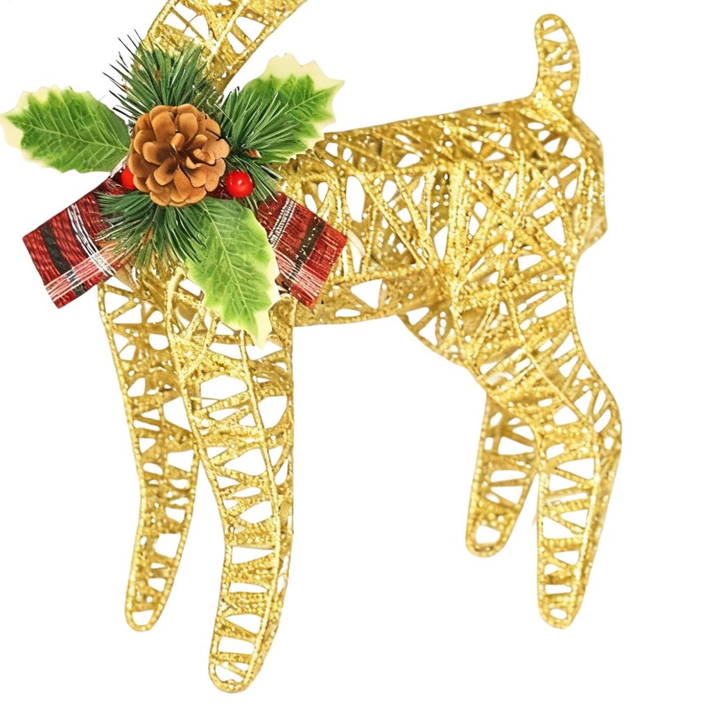 Świąteczny Renifer Świąteczny Podświetlany Metalowy Ornament Elegancki Wewnętrzny Dekor Świąteczny Na Festiwal Rodzinny Salon Zewnętrzny Wewnętrzny