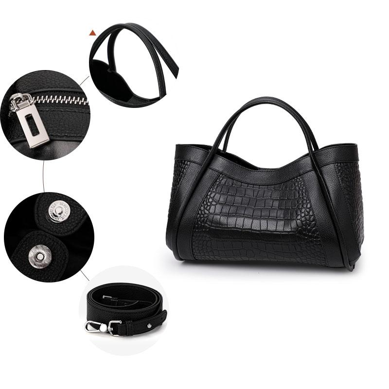 Fashion Commuter Large Capacity Tote Shoulder Messenger Bags Crocodile Pattern Leather Women's Handbags Luxury Fashion