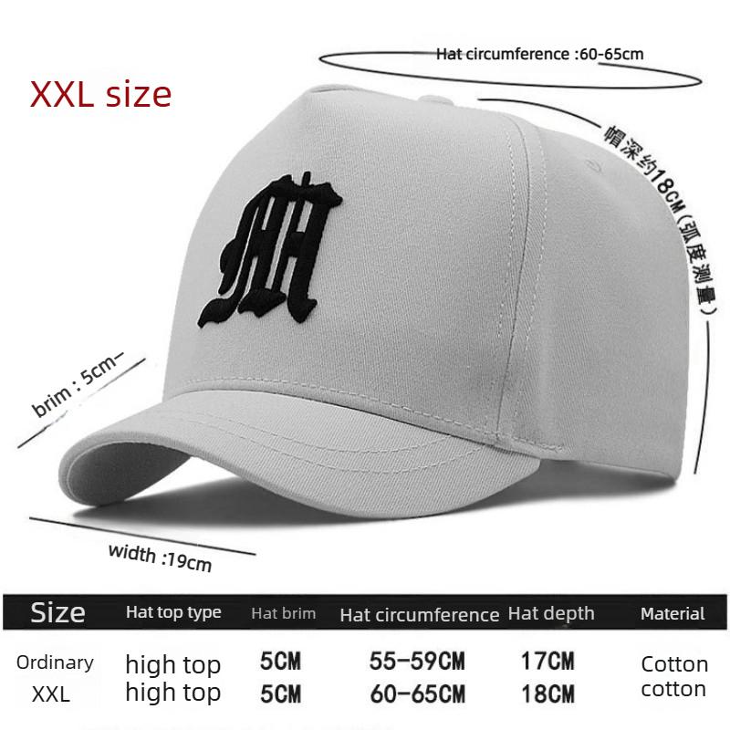 XXL 65cm Big Head Short Brim Cotton Baseball Caps Men Large Size High Top Sports Caps Hard Top Embroidery Trucker Cap Wholesale