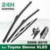 For Toyota Sienna XL20 2006-2010 2007 2008 2009 Wiper Front & Rear Wiper Blades Windshield Windscreen Window Brushes 26"+19"+16