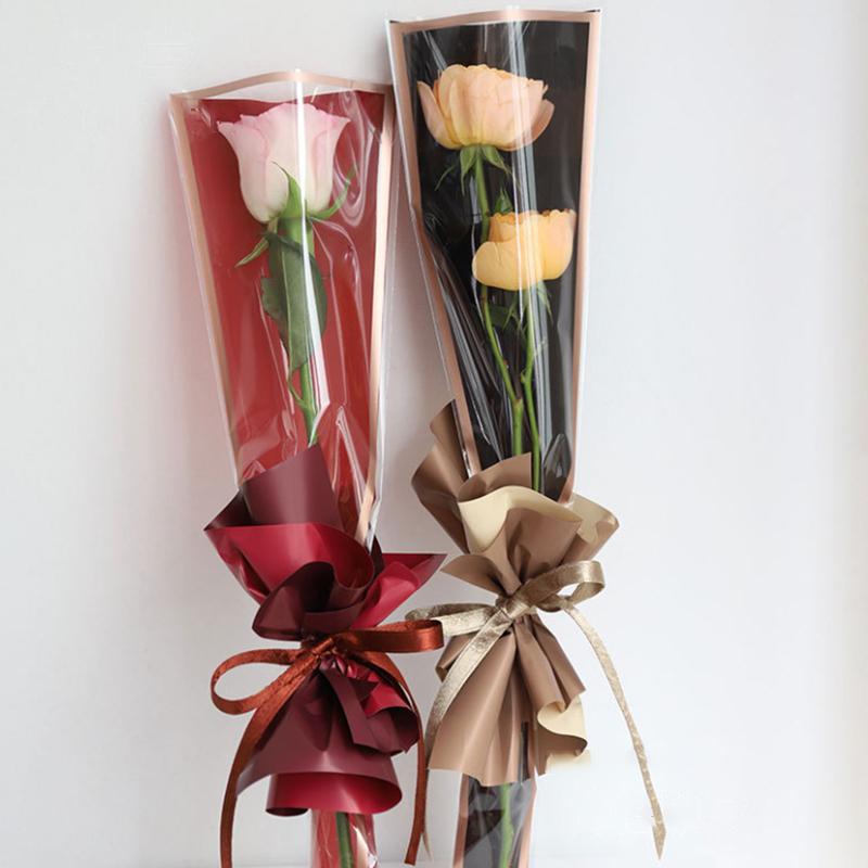 20/30/50Pcs Colorful Flower Wrappers Transparent Bag For Bouquet Flower Wrapper Waterproof Diy Gift Flower Decoration
