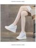 Women's 2025 Spring Height-Increasing White Sneakers - 10CM Thick Sole, Genuine Leather, Casual Sports Shoes