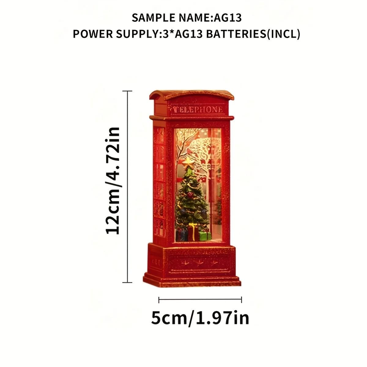 

Non-Toxic Christmas Desktop Decorations Luminated Telephone Booths Christmas Lights Telephone Booths Wind Lights Crystal Lights Gifts