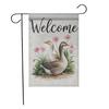 Welcome Garden Ag Goose Ower Oral Yard Decor Double Sided Burlap OOV IIC