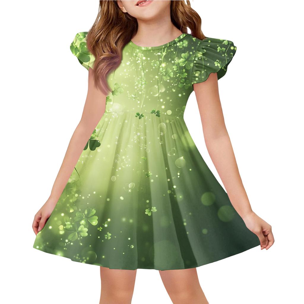 Letnia Sukienka Księżniczki dla Dziewczynek - Sukienka T-shirtowa o Kroju A. dzień Patryka