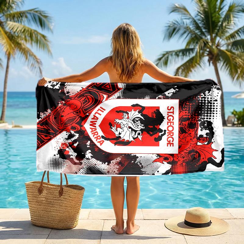 St George Illawarra Fashion Beach Towel: Ideal for Summer Adventures Soft, absorbent and quick drying suitable for swimming and bathing