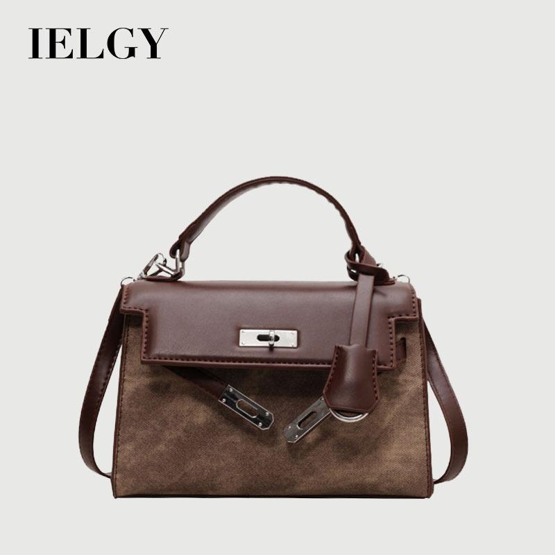 IELGY Retro High-End Handbag Fashionable All-Match One-Shoulder Messenger Small Square Bag