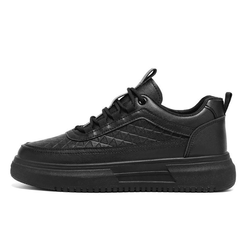 Spring Men's Breathable White Korean-Style Trendy Thick-Soled Casual Skate Shoes