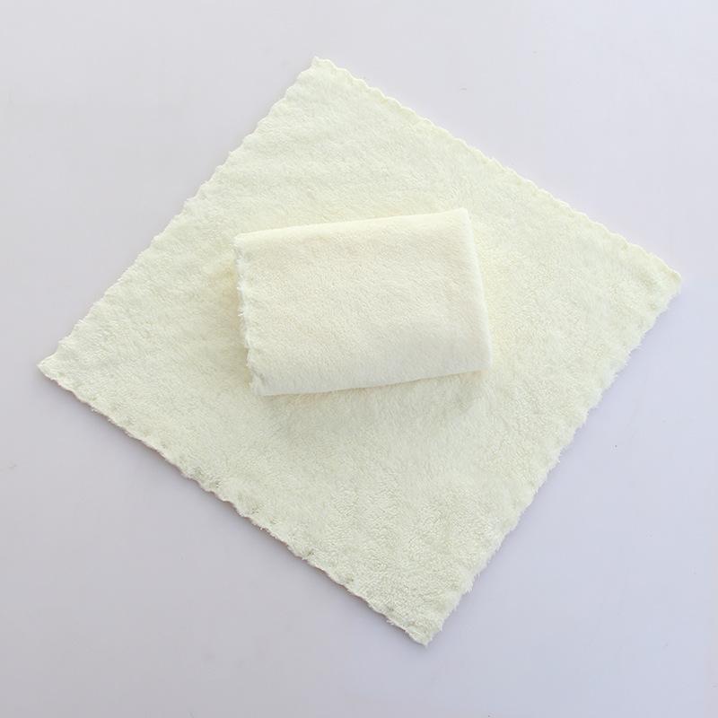 6pcs Fashionable Coral Velvet Square Handkerchief Soft Absorbent Towel Dish Shaped Towel 30 * 30cm