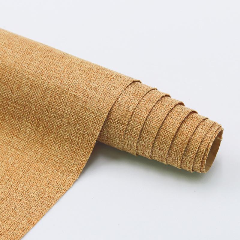 Selbstklebende Leinenstofftapete Abnehmbarer Hanfstoff zur Dekoration DIY Vintage Buchleinen Hintergrund Klebriger Jute für Basteln & Fotoautomat