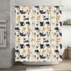 Watercolor Cat Shower Curtain Black White Gray Yellow Orange Grey Red Design Fabric Waterproof Bathroom Decor Custom Size Availa