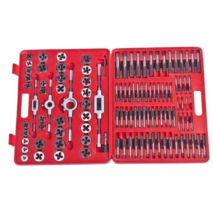 Ensemble de tarauds et filières - VIDAXL - 111 pcs - Acier au carbone - Mallette de transport