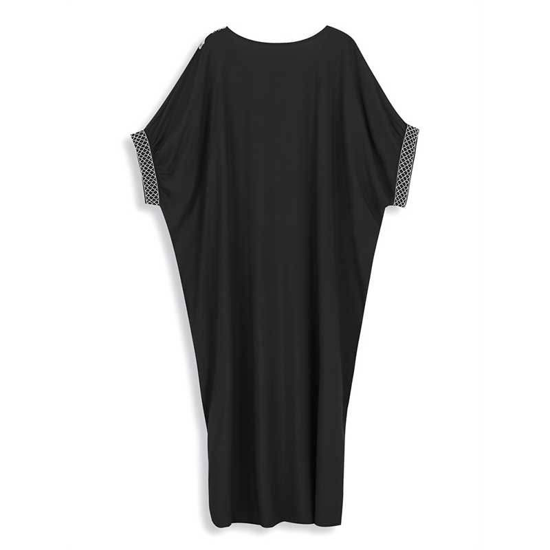 2024 Black Fashion Badedrakt Cover Up For Kvinner Hus Kjole Elegant broderi Kaftan Summer Beach Badedrakt Coverup Outfit Q1622
