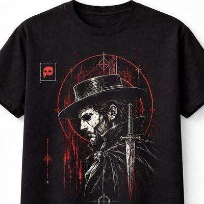 Phantom Of The Opera Red Gothic Mask Horror Unisex TShirt