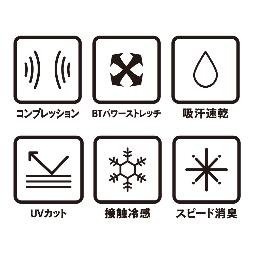 Otafuku Glove Summer Inner Short Sleeve High Neck Absorbent Quick Drying Deodorizing Cool Touch Compression Black L of [Sweat Men's] JW-624 [Set 3]