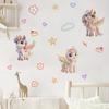Cute Unicorn Cartoon Wall Sticker Kids Room Bedroom Wall Decoration Creative Self-Adhesive Wall Art