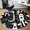 1PC Letter Changing Pattern Office Round Area Rug, Mat Suitable For Office, Under Office Chairs Bedroom Living Room Home Decor, Room Deco
