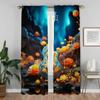 Antique Guitar Curtain Room Panel Curtains Bedroom Home Interior Halloween Decoration Shades Blinds Darkening Polyester Ideal For Master