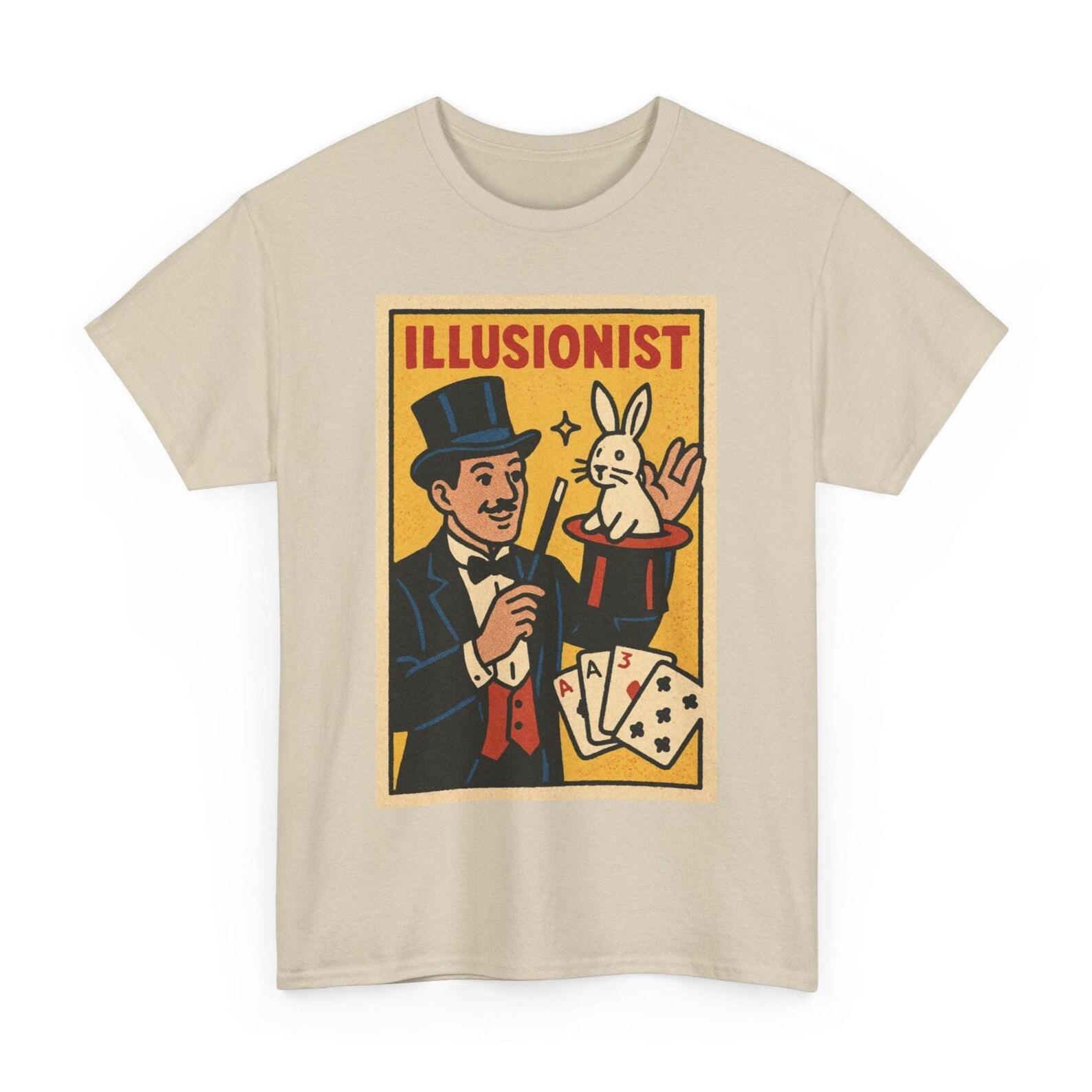 Illusionist T-Shirt: Retro Comic Magician Tee, Funny Magic Shirt XL