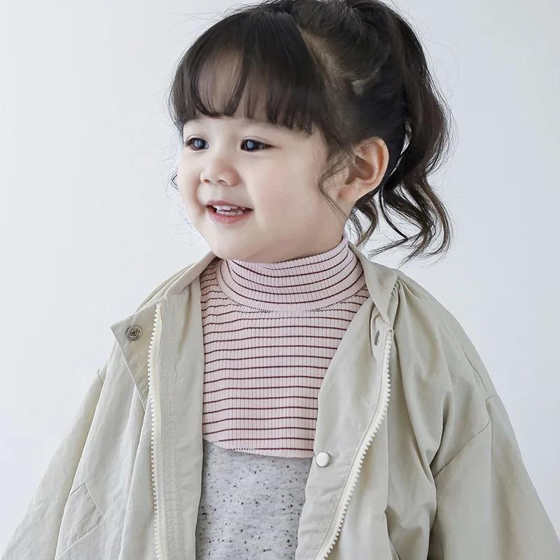Toddler's Convertible Collar Neck Warmer Autumn Soft Cotton Windproof Fleece Lined Scarf INS Sporty Fashion Unisex Baby Scarf