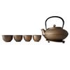 CAST IRON KETTLE 1.5L TEAPOT 4x CUPS TEA INFUSER STRAINER