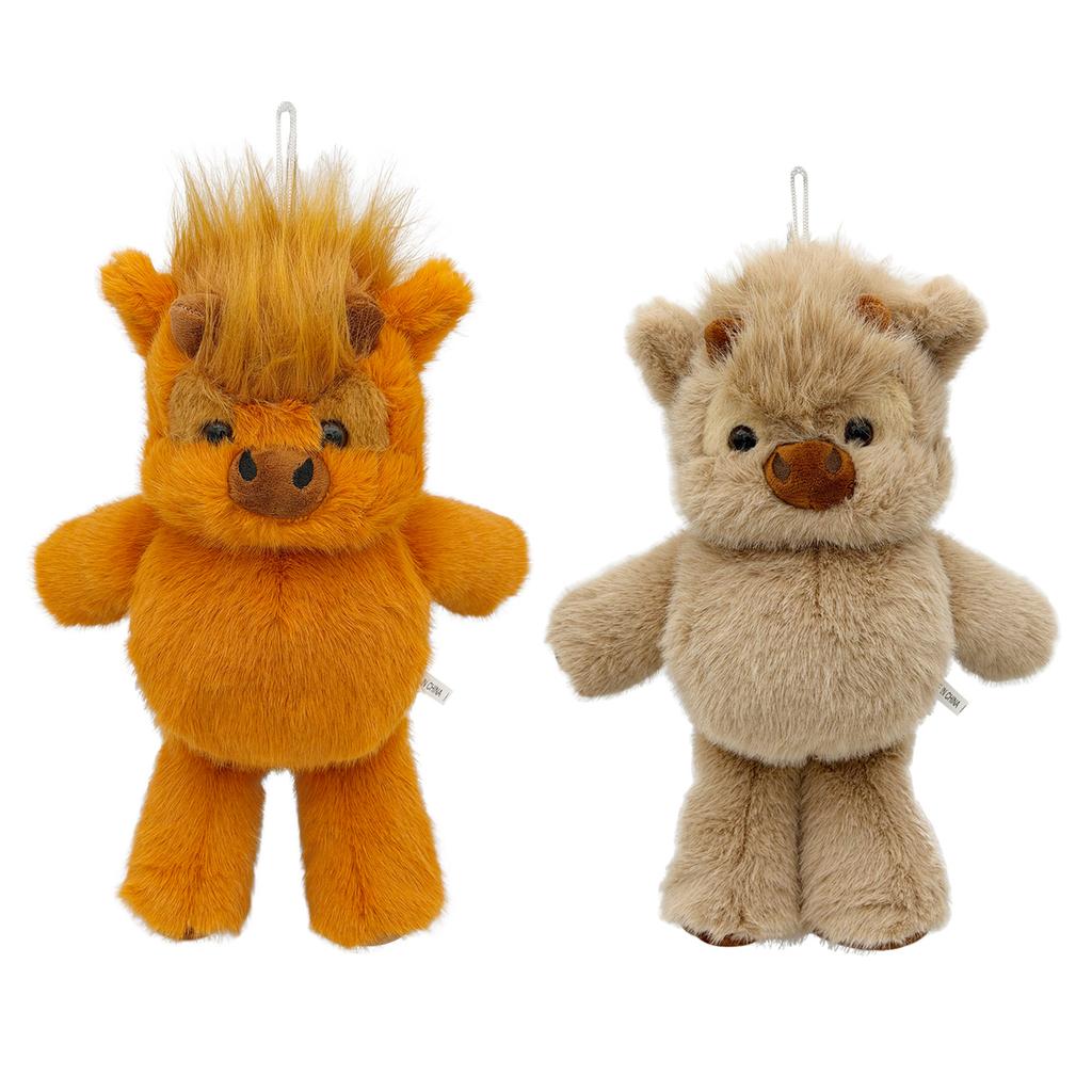 TreasuringU New 35cm/45cm Highland Cattle Plush Toy Cute Brown Cow Stuffed Doll Animals Plushie Home Decoration Birthday Gift