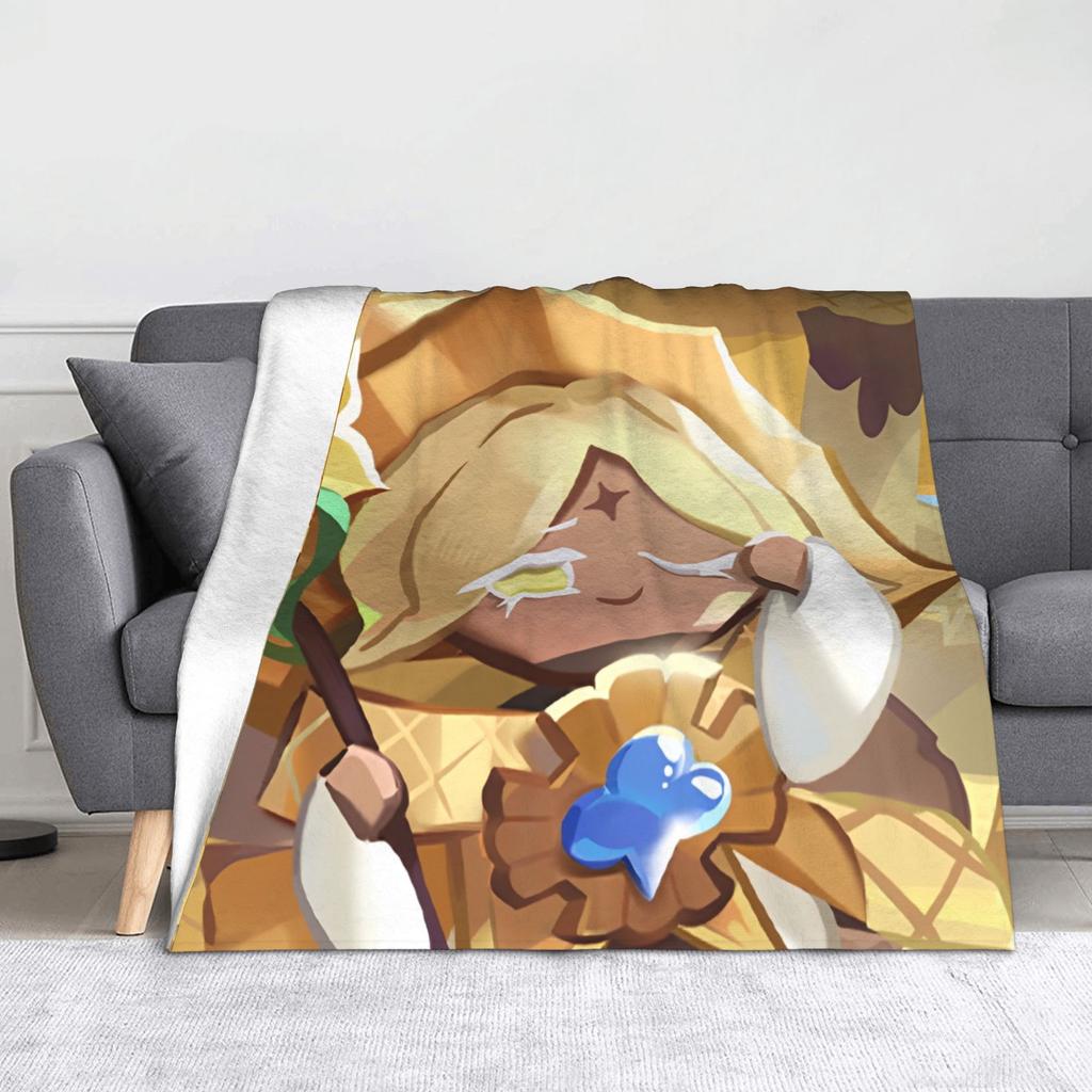 Moonlight Cookie Blanket Fleece Summer Cookie Run Kingdom Portable Warm Throw Blanket for Sofa Couch Plush Thin Quilt