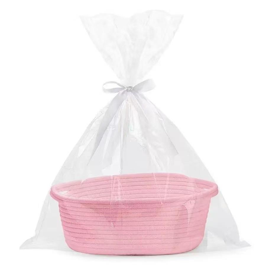 Rectangular Cotton Rope Organizer With Multiuse Design For Home And Office