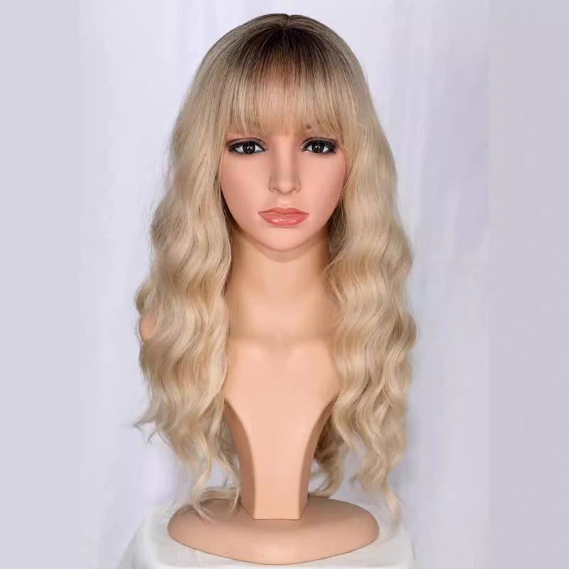 

Парики для женщин с длинными вьющимися волосами, золотистыми длинными вьющимися волосами, парики из химического волокна золотой