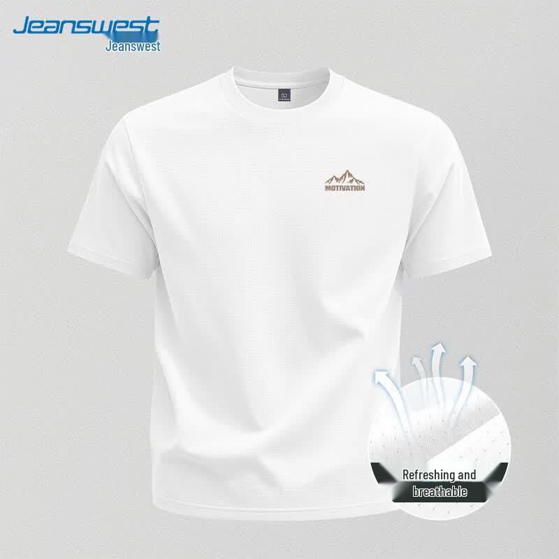 Jeanswest Men's Ice Silk Quick-Dry Mesh T-Shirt