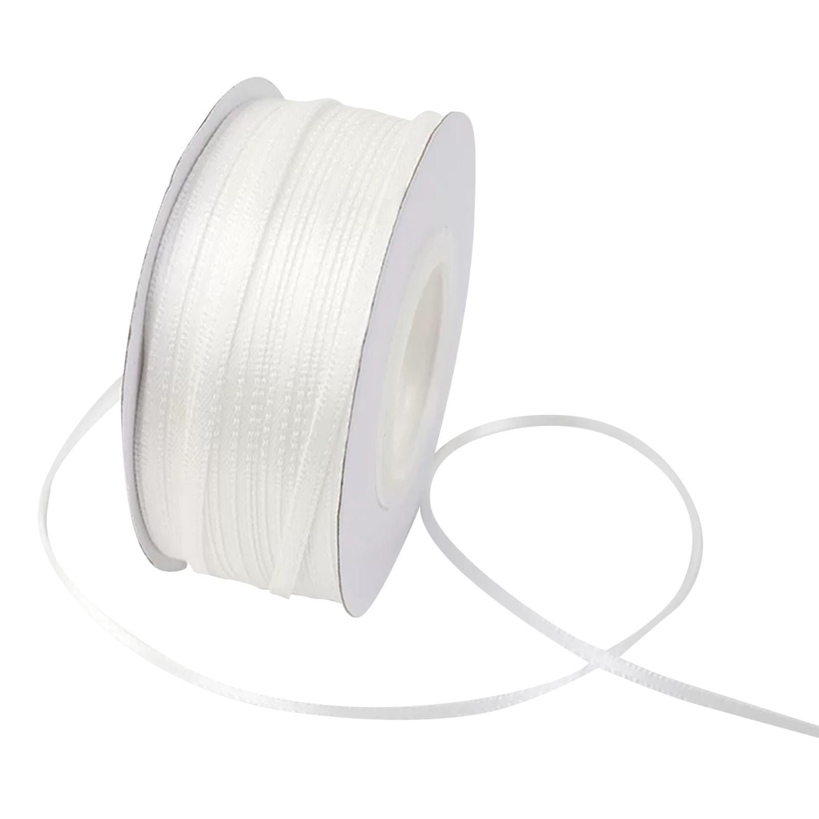 

0,3 см зашифрованная двухсторонняя полиэстеровая шелковая лента тесьма ручная работа аксессуары для волос головной убор бант подарочная коробка упаковочная лента One Size белый