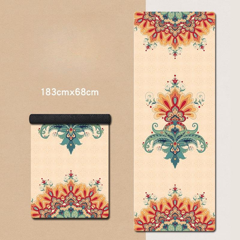 1.5mm Foldable Suede Yoga Mat Natural Rubber Fitness Mat Non Slip Sweat Absorbent Portable Travel Exercise Mat For Pilates