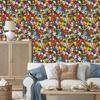 Wallpaper Small Flowers Red and Green for Living Room and Bedroom 50x1000