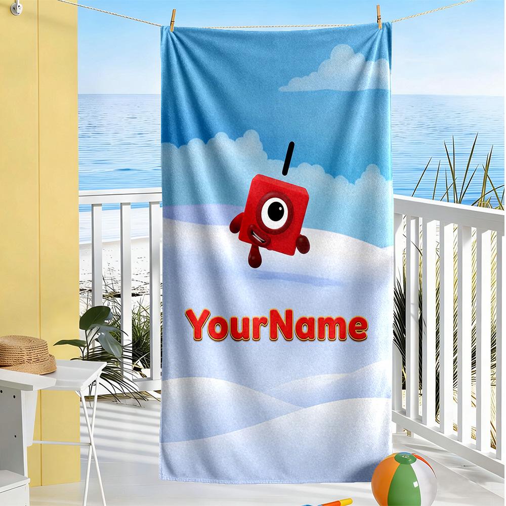 Numberblocks Customize Text Beach Towel Soft Durable Quick-Dry Portable for SwimmingBeachCamping Travel Beach AccessoriesGym
