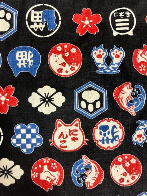 Laboratorio Artigianale FUJITA Sacca Coulisse con Marina Giapponese Fatta a Mano a Goshuincho Goshuincho Giapponese Beni Giapponesi Fodera, Fantasia, Blu, Gatto, Giappone,