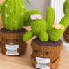 Cute Crochet Emotion Support Knitted Positive Energy Cactus Doll Home Decor Handmade Kintted Pumpkin Ghost Doll Halloween Gift