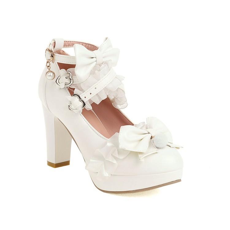 Modische Damen Lackleder High Heel Lolita Schuhe, niedliche Mary Jane Schuhe, Hochzeits-Rollenspielschuhe, Größe 33-48