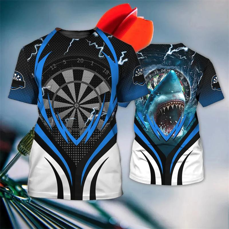 Fashion Darts Print T-Shirt For Men 2024 Casual O Neck Short Sleeve Tops Street Hip Hop Harajuku Oversized T-shirt Tracksuits