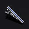 Zinc Zinc Alloy Cuff Links Shiny Sleeve Button Fashion Strip Zircon Tie Clip  Men's Suit Accessory